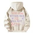 thumbnail image 2 of LEKDFST Oversized Hoodies for Women Christian Graphic Cute Hoodie Religious Inspirational Sweatshirt Casual Long Sleeve Fall Quarter Zip Pullover Tops Beige L, 2 of 5