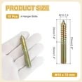 thumbnail image 2 of Uxcell 10 Pcs M10x70 Hanger Bolts, Carbon Steel Double Headed Self-Tapping Wood Dowel Screws for Wood Joint Furniture Legs, Color Zinc, 2 of 6