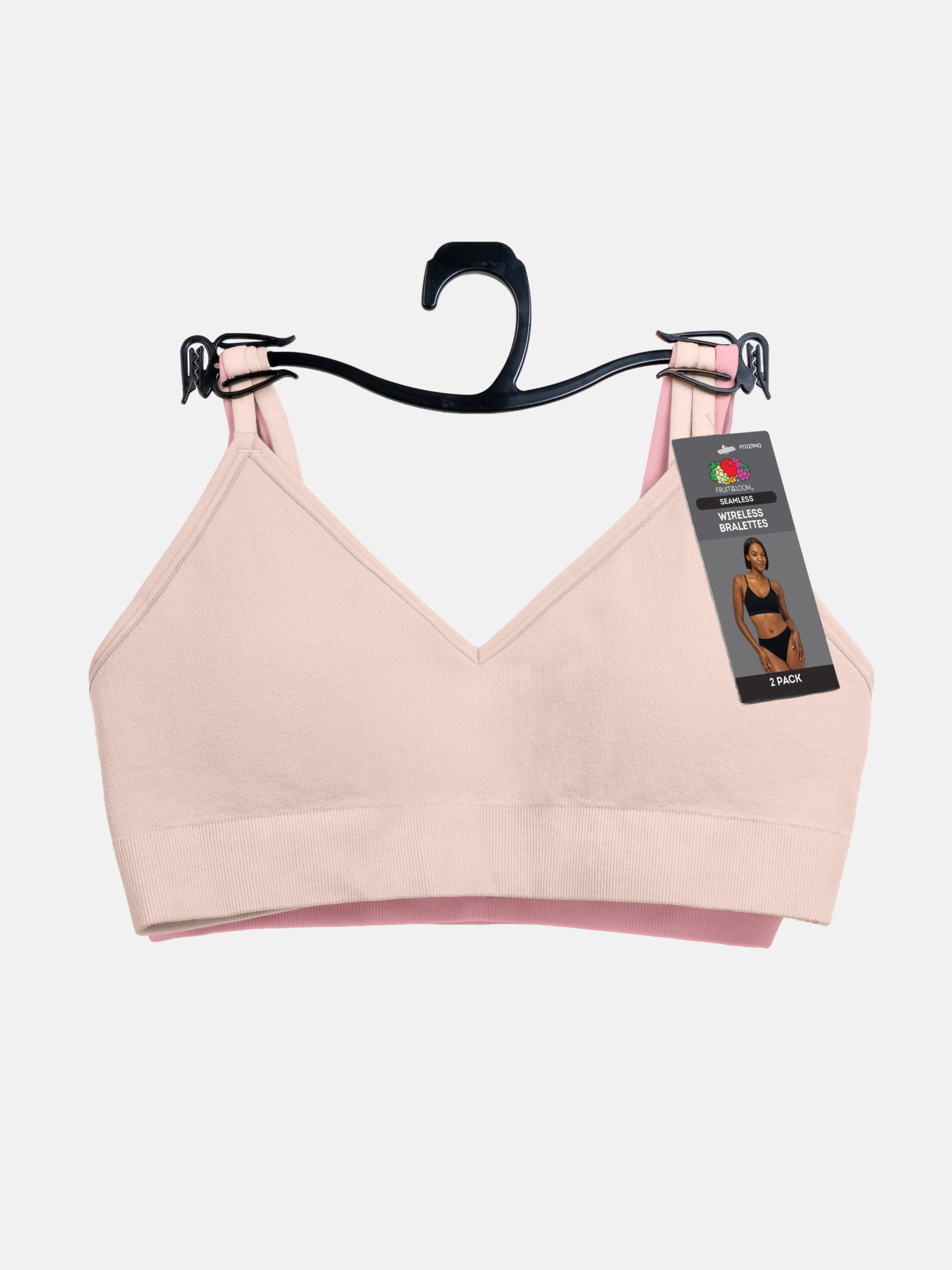 Fruit of the Loom Women's Seamless Triangle Bra, 2-Pack, Sizes S-4XL