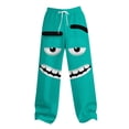 thumbnail image 5 of UVEASISHA Mens Funny Pants with Pockets Summer Loose Straight Leg Linen Pants Novelty 3D Cartoon Print Beach Slacks Stretch Waist Drawstring Trousers Mint Green L, 5 of 6