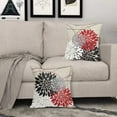 thumbnail image 3 of LAICAIW Housses de Coussin Rouges et Noires 18x18 Pouces Fleur de Dahlia Noir Rouge Blanc Gris Gris Taie d'Oreiller Colorée Style Ferme Déco Extérieure pour Maison Chambre Salon Housse de Coussin Carrée en Lin Floral, Ensemble, 3 of 7