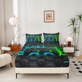thumbnail image 3 of Erosebridal Gamepad Sheet Set Twin for Teens, Stripe Geometry Bedding Sets Twin Size, Teens Adult Twin Sheet Sets, Microfiber Bedroom Decor, 3pcs, 3 of 6