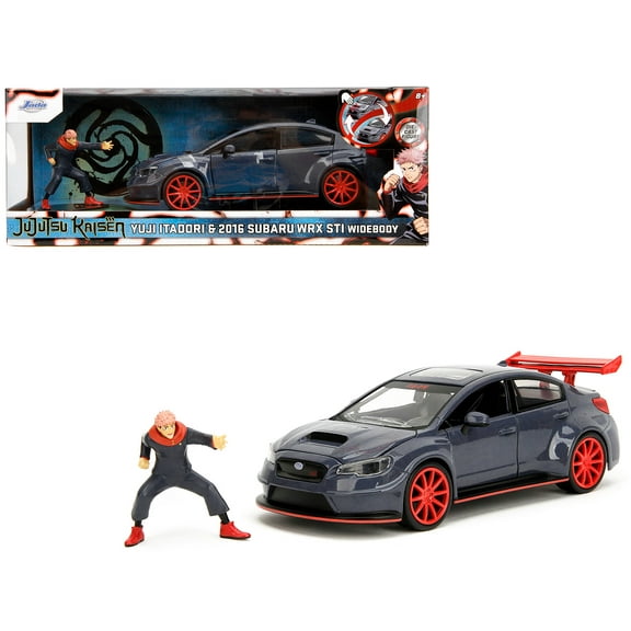 2016 Subaru WRX STI Widebody Dark Blue and Yuji Itadori Diecast Figure "Jujutsu Kaisen" (2020â€“2023) TV Series "Anime Hollywood Rides" Series 1/24 Diecast Model Car by Jada