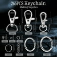 thumbnail image 5 of Pack of 265 Carabiner Keychain Rings Practical Keyring Accessory Metal Keyring Keychain Split Rings Keyfob Key Rings, 5 of 7