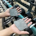 thumbnail image 4 of Mens Half Finger Cowhide Leather Workout Gloves for Pull Up Bars, Weightlifting, Gym Exercise Training, Breathable Grip Support, Durable Palm Protection, Black, Pair, 4 of 8
