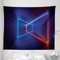 thumbnail image 1 of Abstract Tapestry, Modern Geometric Themed Design of Perspective Rectangles Artwork, Fabric Wall Hanging Decor for Bedroom Living Room Dorm, 5 Sizes, Dark Purple and Multicolor, by Ambesonne, 1 of 1