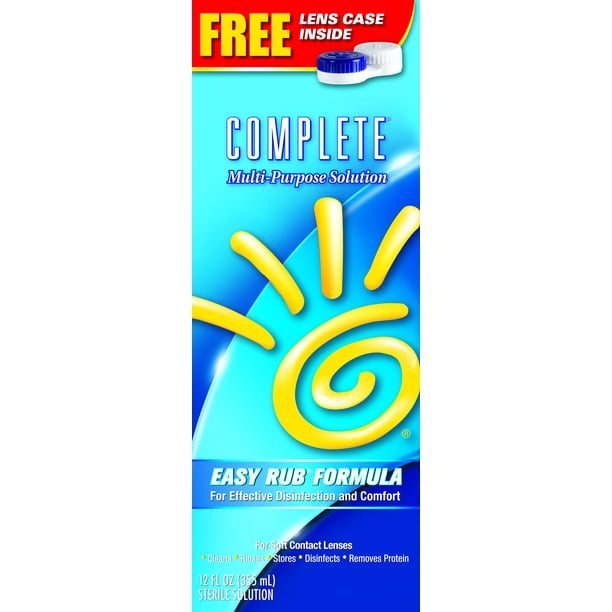 Complete Multi Purpose Solution 12 FL OZ (355 mL) EASY RUB FORMULA (Free Lens case inside box) - Walmart.com - Walmart.com