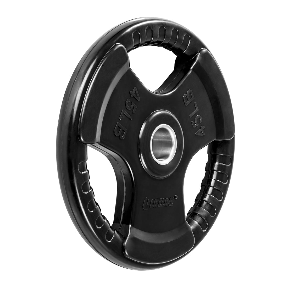 Lifeline Olympic Rubber Grip Plates for Easy Grip, Impact Resistance and Equipment Protection - 45 LBS