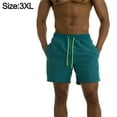 thumbnail image 2 of Pantalones de playa para hombre, pantalones cortos de verano, pantalones de natación de aguas termales, pantalones cuartos, pantalones deportivos casuales de doble tamaño (azul lago), 2 of 6