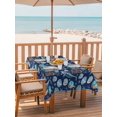 thumbnail image 2 of Outdoor Tablecloth with Umbrella Hole for Patio/Picnic/Party/Camping, Blue Coastal Waterproof Table Cloth Rectangle Table Cover Washable, Nautical Whale Shell Starfish Ocean (60"x 84"), 2 of 8