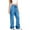 Blue, variant on Women's Fleece-Lined Cargo Joggers with Stacked Cuffs, Drawstring Waist, Black, Size L