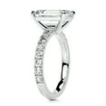thumbnail image 2 of Blue Jewelry 14K White Gold Plated White Gold Plated Diamond Rings - Emerald Cut Excellent 2.4 Ct Diamond Rings For Women's - Engagement Diamond Rings for Her - Solitaire with Accent Diamond Rings, 2 of 3