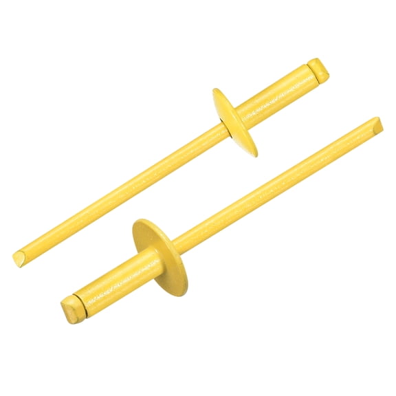 Uxcell 50Pcs 1/8"x3/8" Aluminum Blind Rivets, Large Flange Rivets Fasteners, Yellow