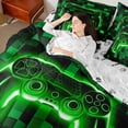 thumbnail image 4 of Castle Fairy Geometric Gamer Twin Bedding Sets,Honeycomb Hexagon Bedding Comforter Set, 4 of 8