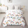 thumbnail image 2 of jejeloiu Rainbow Stripes Lines 7-Piece Bedding Comforter Set,Puppy Dogs Paws King Bedding Sets,Watercolor Graffiti Heart Print Bed Sheets For Kids,Ultra Soft Home Decor Reversible, 2 of 8