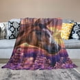 thumbnail image 2 of Shiartex  Chestnut Horse Blanket Lavender Field Sunset Floral Horse Blanket Gifts Spring Animal Farm Freedom Purple Red Sunny Soft Warm Blanket for Bed Sofa Birthday Valentines Gifts  60x80in, 2 of 6