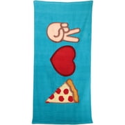 Emoji Pal Cotton "peace Love Pizza" Towe