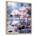 thumbnail image 2 of Designart "Egypt Lotus flowers I" Floral Floater Framed Canvas Wall Art, 2 of 7