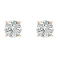 thumbnail image 3 of 14K Solid Gold Screw Back Stud Earrings for Women | 0.5 cttw Round Cut Simulated Diamond | Rose Gold, 3 of 5