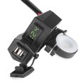 thumbnail image 1 of Universal Motorcycle Dual USB  Socket Adapter, Motorcycle Power Outlet, Voltmeter Display, ABS Material, Waterproof Cover, Dustproof Cover, 1 of 7