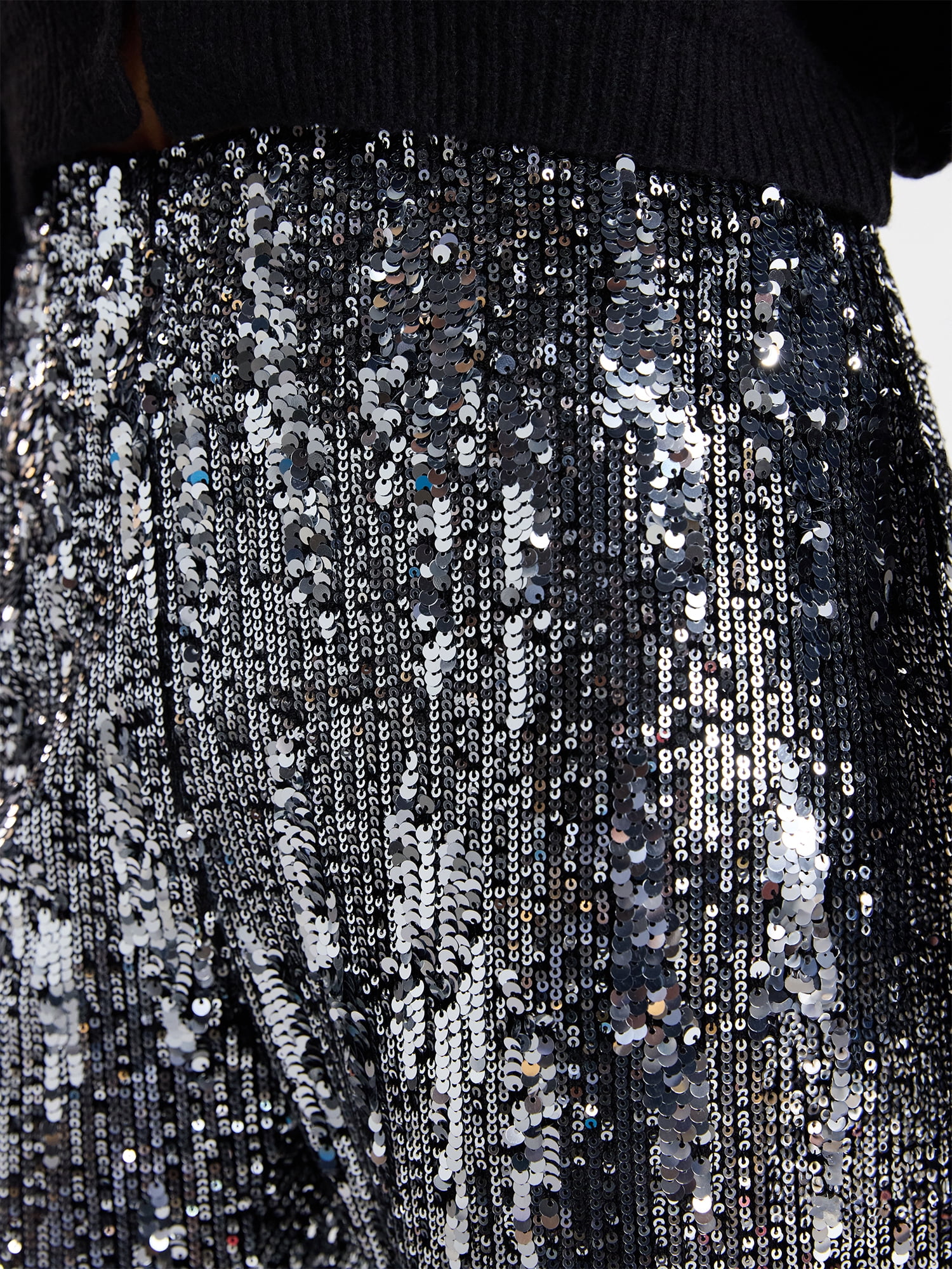 No Boundaries Sequin Flare Pants, Women's and Women's Plus