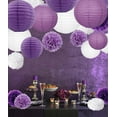 thumbnail image 2 of NOGIS Purple White Party Decorations 12 Pcs Round Chinese Paper Lanterns Paper Lanterns Decorative for Wedding Graduation Anniversary Birthday Party Decorations, 2 of 7