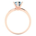 thumbnail image 4 of 1 ct Round Cut Natural Aquamarine Solitaire 18K Rose Gold Womens Engagement Ring, 4 of 5
