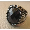 thumbnail image 2 of Black Onyx Mans Ring, Natural Black Onyx, December Birthstone, Silver Jewelry, 925 Silver Ring, Birthday Gift, Heavy Mens Ring, Arabic Design, Ottoman Style Ring, Christmas, Turkey Mens Signet Ring, 2 of 6