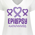 thumbnail image 4 of Inktastic Epilepsy Awareness Month Ribbon Women's Plus Size V-Neck T-Shirt, 4 of 5