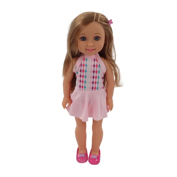 Muñeca De Vinilo Para Niños, Juguete Para Juego De Imitación, Muñeca Elegante Para Niña De 15 Pulgadas, Decoración De Regalo De Cumpleaños, Exquisita Y Delicada Para El Cergrey Girl Doll with Dress