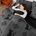 thumbnail image 4 of Feelyou Mandala Damask Aztec Twin Bedding Sets 7pcs, Black Cat Animal Comforter Set, 4 of 8