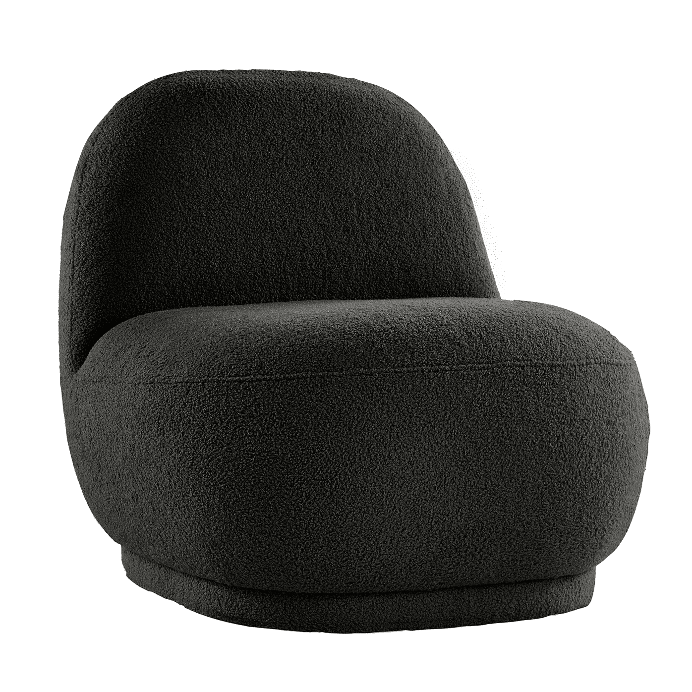 Weston Home Lompoc Modern Boucle Accent Chair with Rounded Design and Lumbar Pillow, Black
