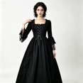 thumbnail image 7 of YTCAMLO Plus Size Halloween Long Dresses for Women Vintage Lace Up Long Flared Sleeve Medieval Costume Gothic Medieval Dress, 7 of 7