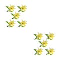 thumbnail image 2 of Kearding 5X flor artificial planta falsa decoración de boda arreglo multiusos de larga duración decoración de oficina al aire libre amarillo Amarillo 2Conjunto, 2 of 6