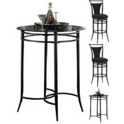 Cierra 3-Piece Bistro Set, Black Fabric