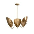 thumbnail image 3 of 3 Light Curved Shades Pendant Mid Century Modern Raw Brass Sputnik chandelier light Fixture, 3 of 7