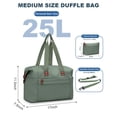 thumbnail image 3 of Bolsa de viaje Pritent, impermeable, de fin de semana, 25 L, color verde, 3 of 7
