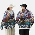thumbnail image 5 of Picia Psychedelic Shark Artwork Women's Men's UPF 50+ Sun Protection Hoodie Shirt Long Sleeve SPF Fishing Outdoor UV Hiking Lightweight Shirts-Medium, 5 of 9