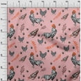 thumbnail image 3 of oneOone Cotton Jersey Pink Salmon Fabric Hen Fabric For Sewing Printed Craft Fabric By The Yard 58 Inch Wide-NQ, 3 of 6