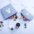 thumbnail image 4 of YOOLIFE Personalized Gifts for Women, Initial Makeup Bag with Makeup Pouch Cosmetics Organizer Bag Cute Makeup Bag Wedding Mothers Day Gifts Wedding Gifts for Sister Wife Friend Female Mom Blue N, 4 of 7