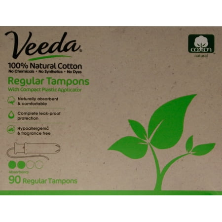 Veeda 100% Natural Cotton Tampons, 90-count - NEW