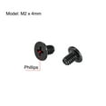 thumbnail image 2 of Uxcell M2x4mm Black Phillips Screw Fastener 3.8mm Dia Screw Head 200 Pack, 2 of 5