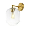 thumbnail image 5 of SAFAVIEH Edie LED Brass Gold Iron Wall Sconce with Clear Glass Shade, Set of 2, 5 of 10