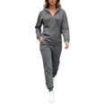 thumbnail image 2 of Jsaierl Sweatsuit Sets for Women 2 Piece Long Sleeve Full Zip Sweatshirts and Jogger Pants Fall Activewear Lounge Sets Workout Sets Matching Tracksuit, 2 of 10