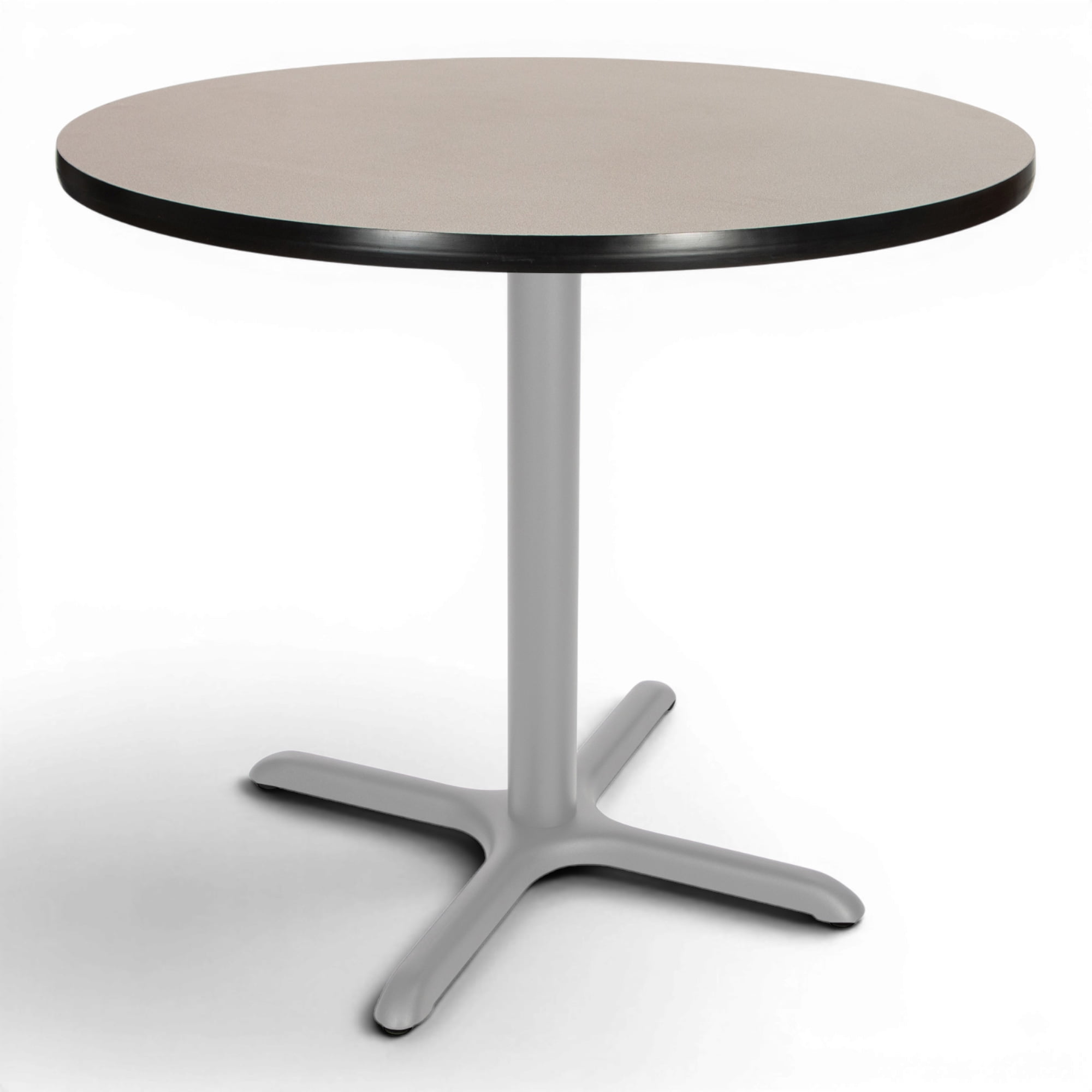 Hampden Furnishings Bennet Collection Steel Frame 36" Round Top, X Base, 30" Height, Cafe Table Grey Frame/Grey Nebula Top
