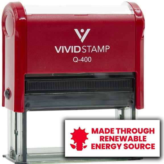 All Quality Made through Renewable Energy Source Self-Inking Rubber Stamp (Red Ink) - Q-400
