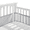 Gray, variant on HALO Breathable Mesh Crib Liner for Full-Size Cribs, 100% Polyester Crib Bumper, White, 2 Panels