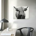 thumbnail image 3 of COMIO Farmhouse Highland Cow Wall Art Black and White Cow Bathroom Pictures Decor Rustic Cattle Canvas Painting Country Cow Decorations Framed Artwork for Living Room Kitchen Bedroom, 3 of 4