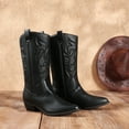 thumbnail image 3 of Women's Wide Calf Cowboy Boots Mid Calf Western Cowgirl Boots Pull On Comfortable Riding Boots, 3 of 8