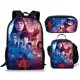 thumbnail image 1 of Stranger Things Bolsos De La Escuela 3 Unids/Set Mochila Escolar Mini Cartera Monedero Bolso De Mujer De Los Hombres Hombro, 1 of 4